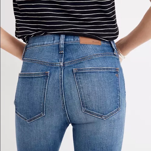 Madewell High Rise Skinny Destructed Crop Jeans - Picture 2 of 10